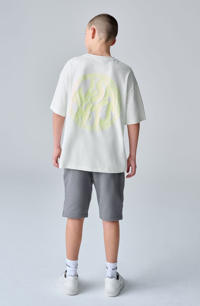 smALLSAINTS by ALLSAINTS Kids' Distortion Graphic T-Shirt & Drawstring Shorts Set, Alternate, color, White