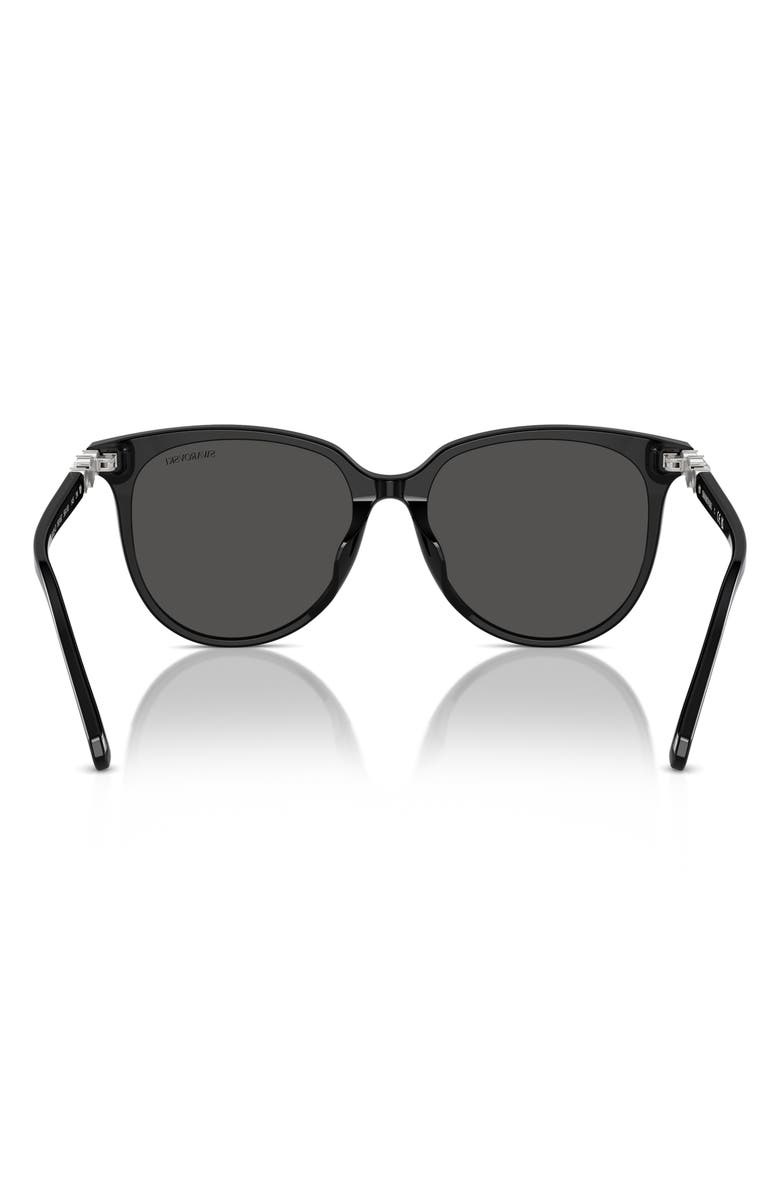 Swarovski 56mm Round Crystal Sunglasses, Alternate, color, Black