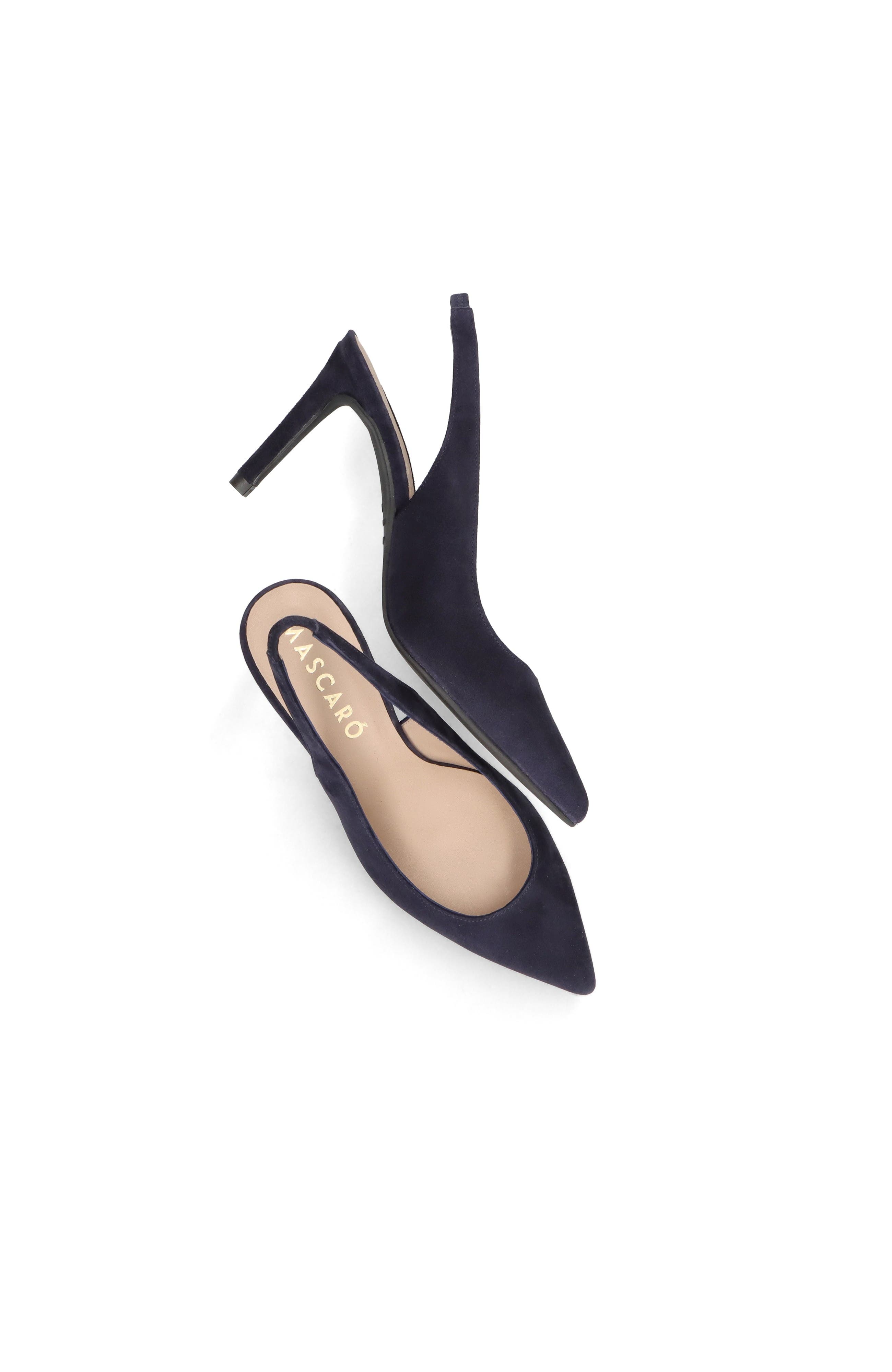 MASCARO Suede Pointed Toe Slingback, Alternate, color, Blue