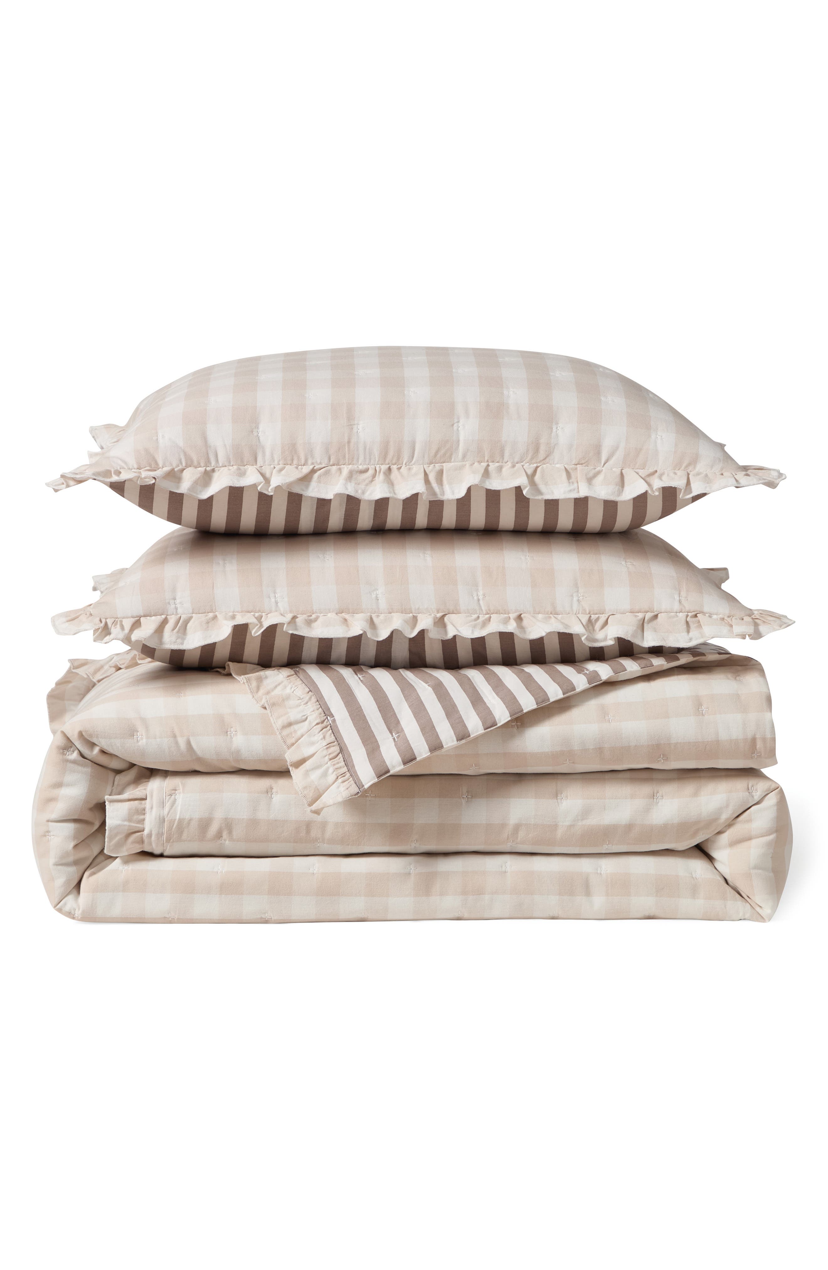 Peri Home Gingham & Stripe Reversible Quilt Set | Nordstrom
