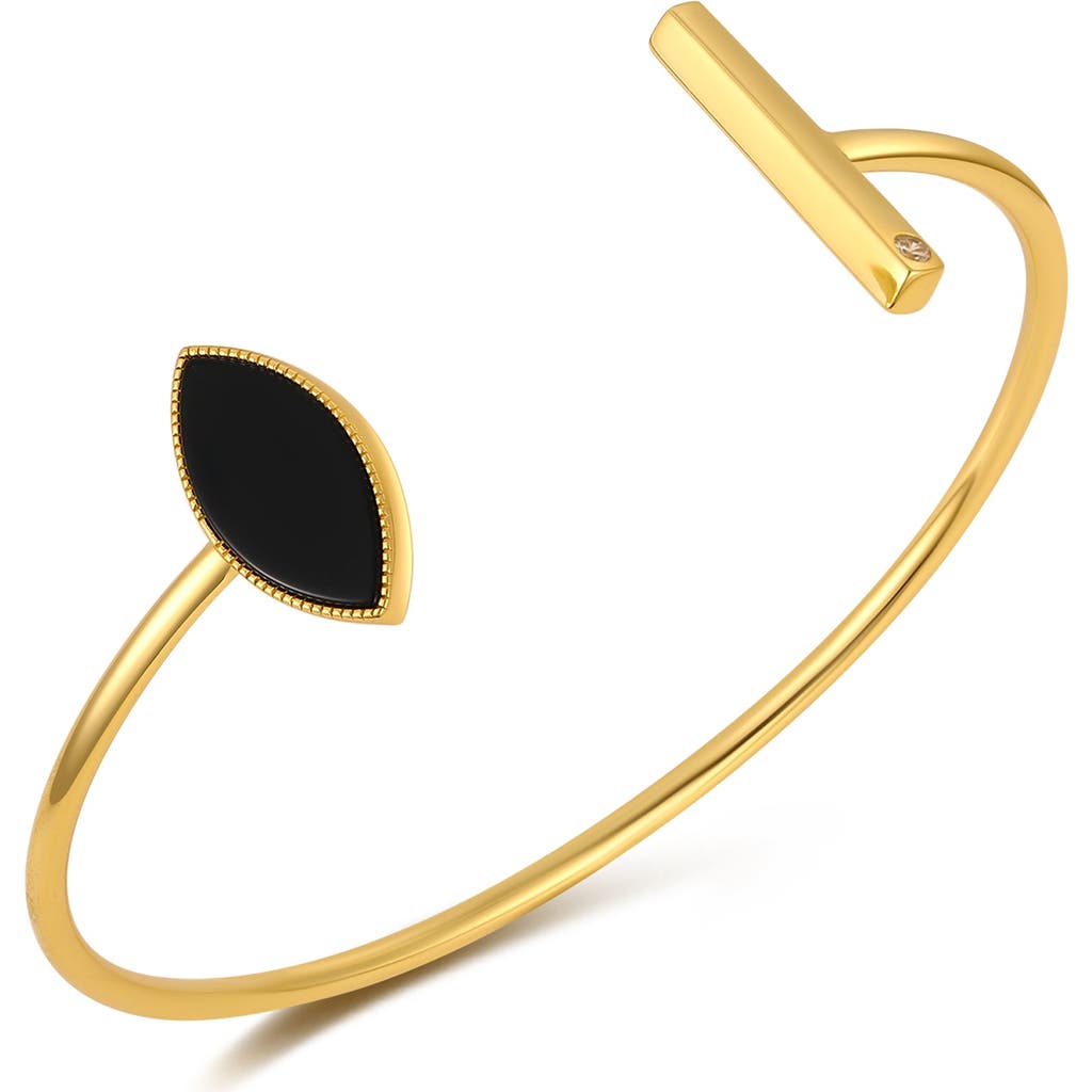Rc Retro Chic Black Eyes Bangle In Gold