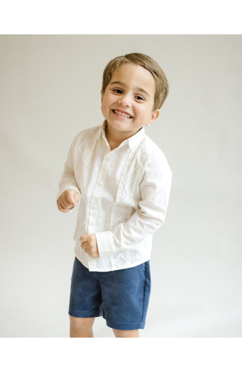 Cuclie Long Sleeve Guayabera Shirt, Alternate, color, Ivory