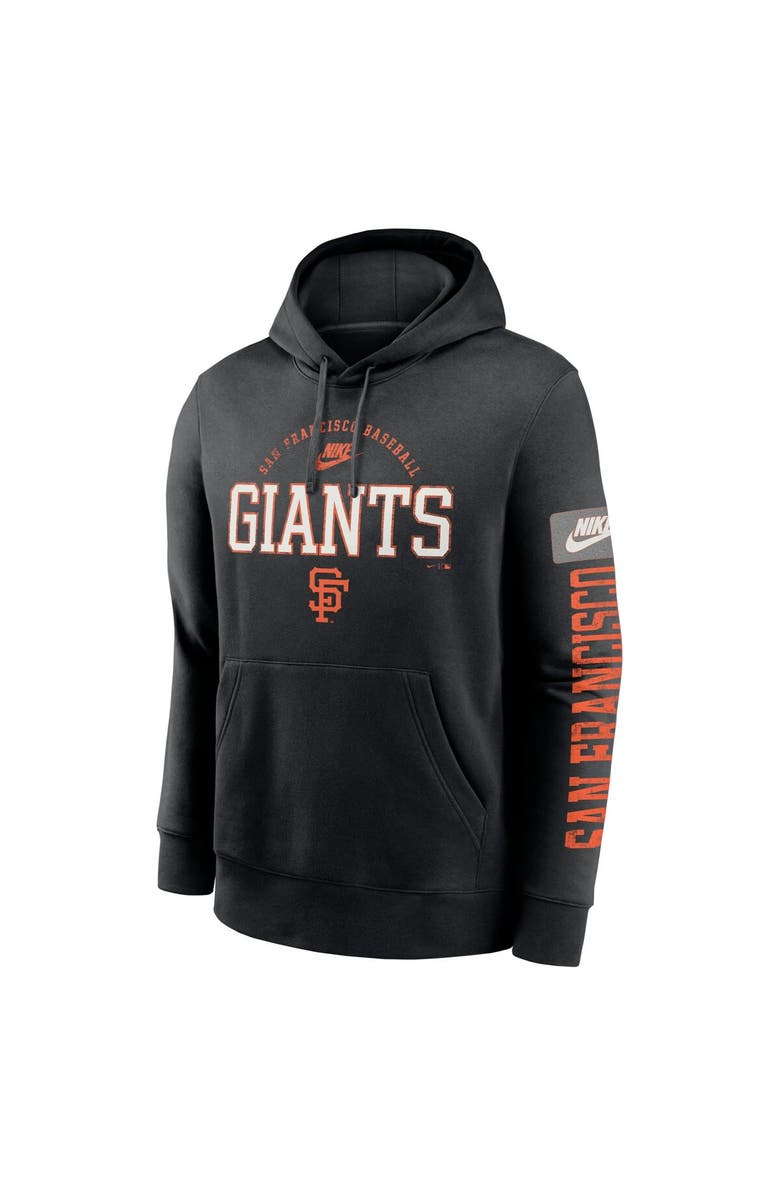 Nike Men's Nike Black San Francisco Giants Cooperstown Collection Splitter Club Fleece Pullover Hoodie, Alternate, color, Black