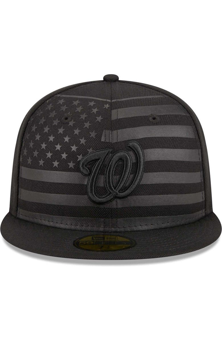 New Era Men's New Era  Black Washington Nationals Tonal Flag 59FIFTY Fitted Hat, Alternate, color, 