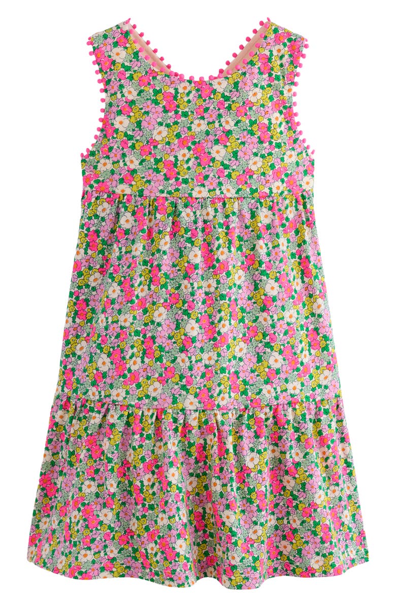 Mini Boden Kids' Cross Back Cotton Jersey Dress, Main, color, Ditsy Floral
