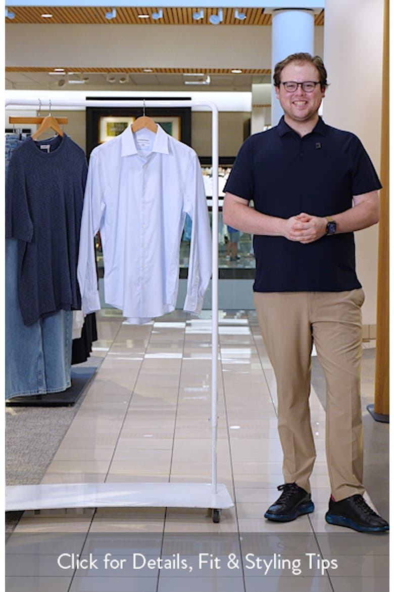 Trim Fit Pinstripe Premium Non-Iron Cotton Dress Shirt video