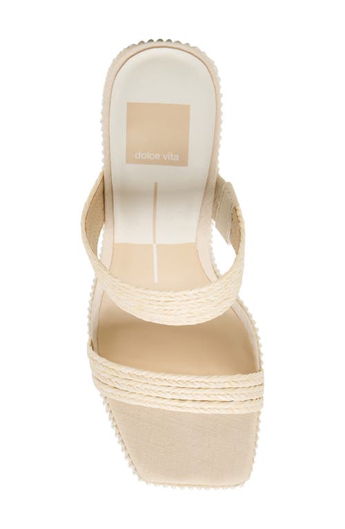 Dolce Vita Alani Faux Pearl Platform Sandal In Vanilla Raffia