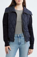 Bernardo Mixed Media Knit & Quilted Jacket
