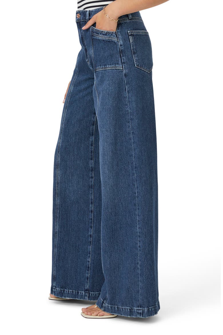 Portia Inset Pocket Wide Leg Jeans, Alternate, color, BRONX