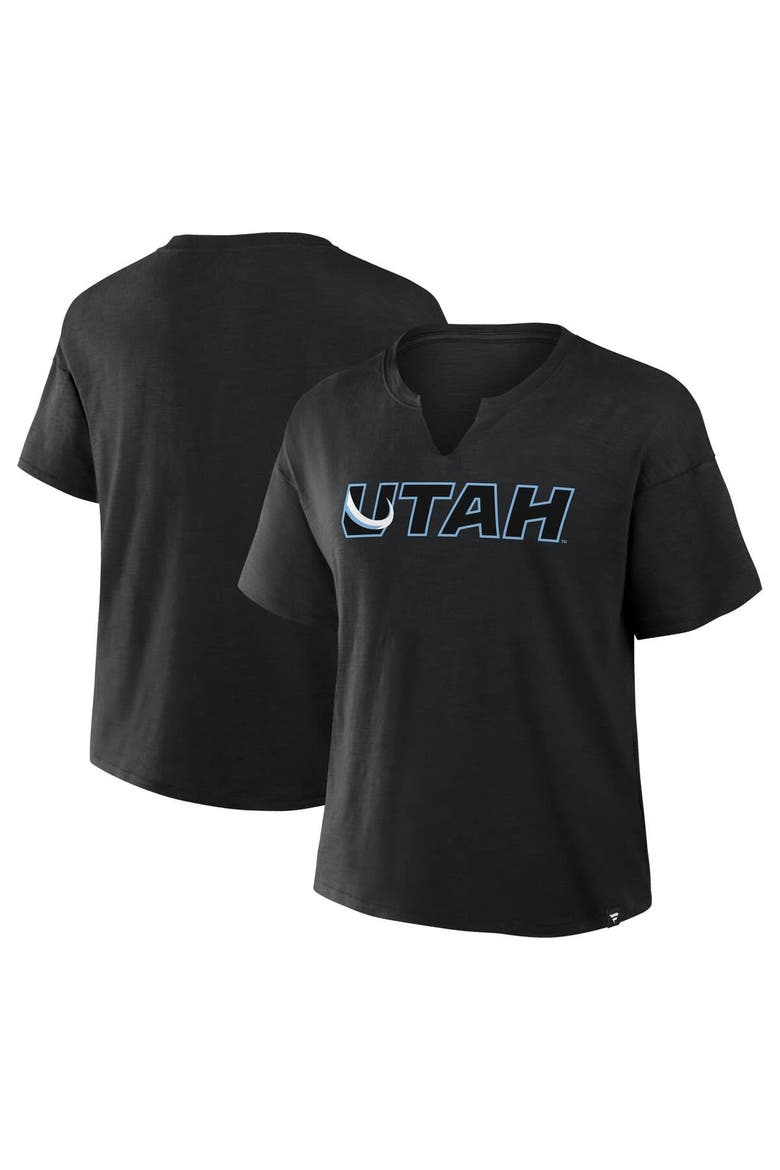 Women's Fanatics  Black Utah Mammoth Combo Stadium Slub Boxy T-Shirt, Main, color, Black