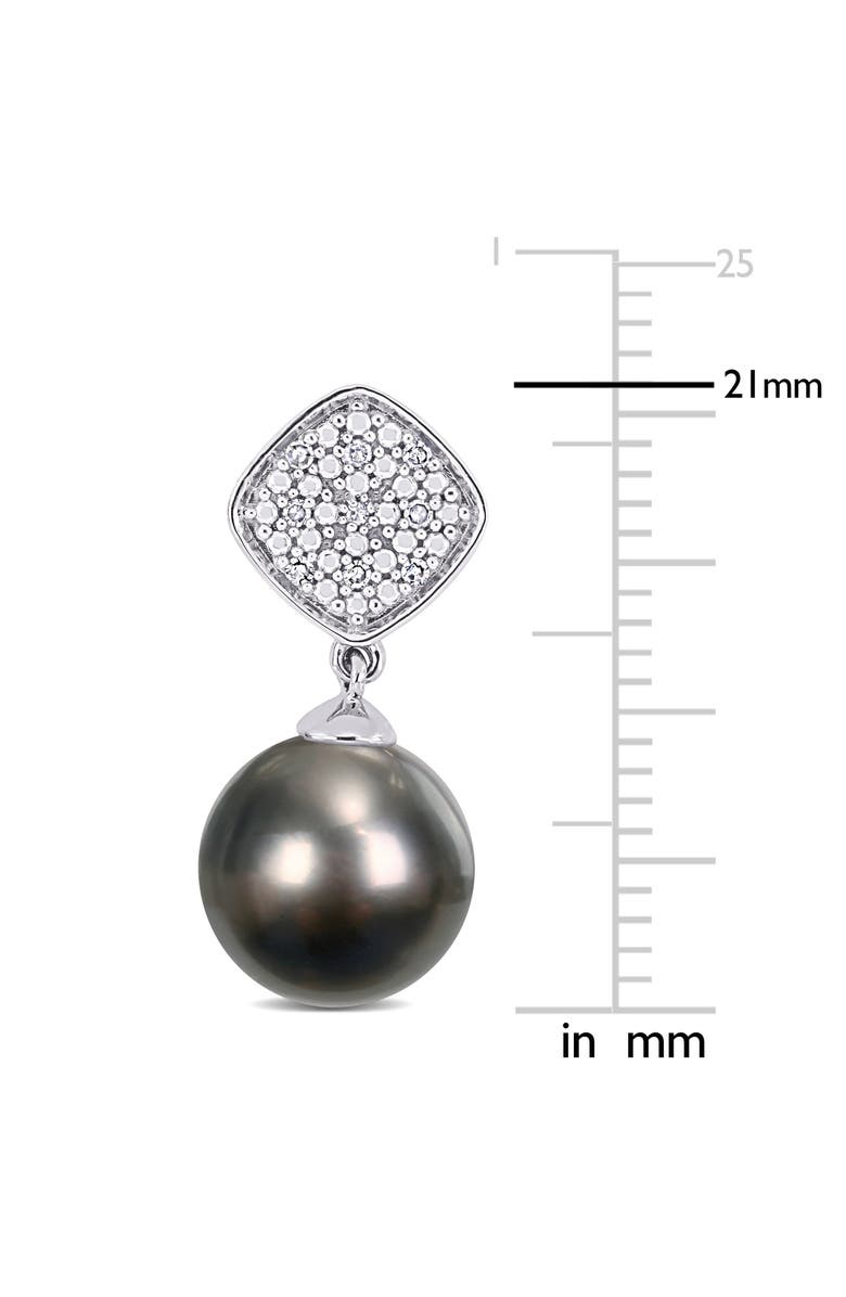 Julianna B. Cultured Pearl & Diamond Square Drop Earrings 10k, Alternate, color, 