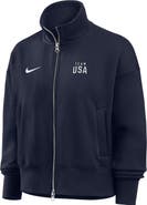 Nike Women's Nike Navy Team USA Oversized Phoenix Fleece Full-Zip Track Jacket