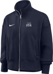 Nike Women's Nike Navy Team USA Oversized Phoenix Fleece Full-Zip Track Jacket