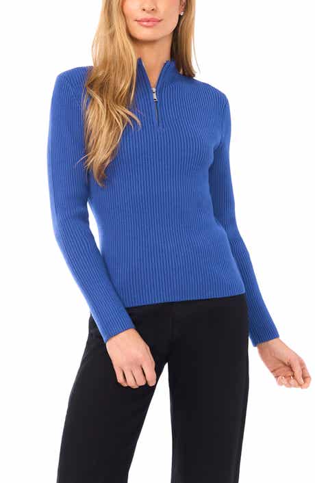 Halogen® Rib Quarter Zip Sweater