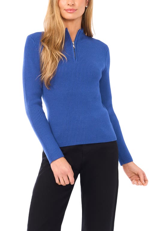 Halogenr Halogen(r) Rib Quarter Zip Sweater In Blue