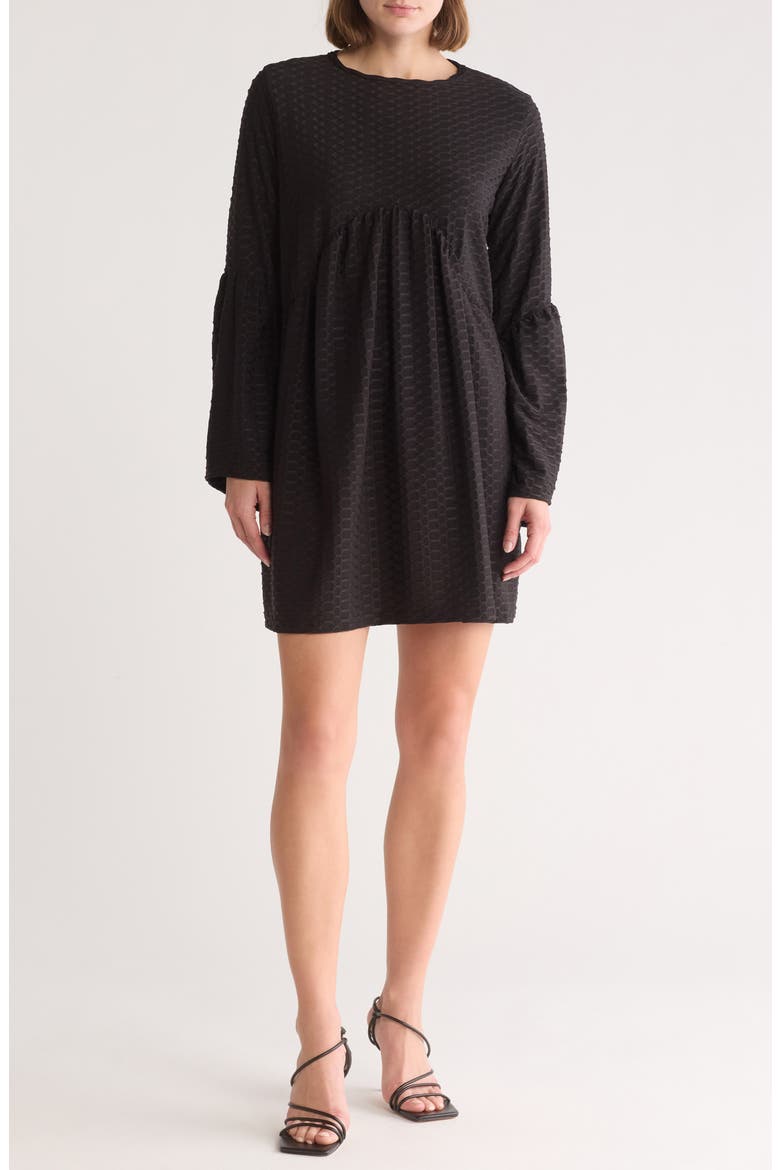 Bell Sleeve Swing Dress, Main, color, BLACK