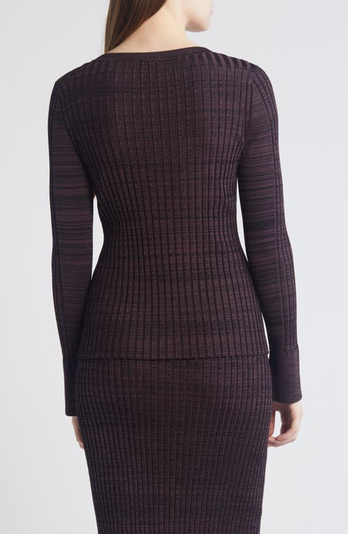 Hugo Boss Boss Firama Scoop Neck Rib Sweater In Burgundy