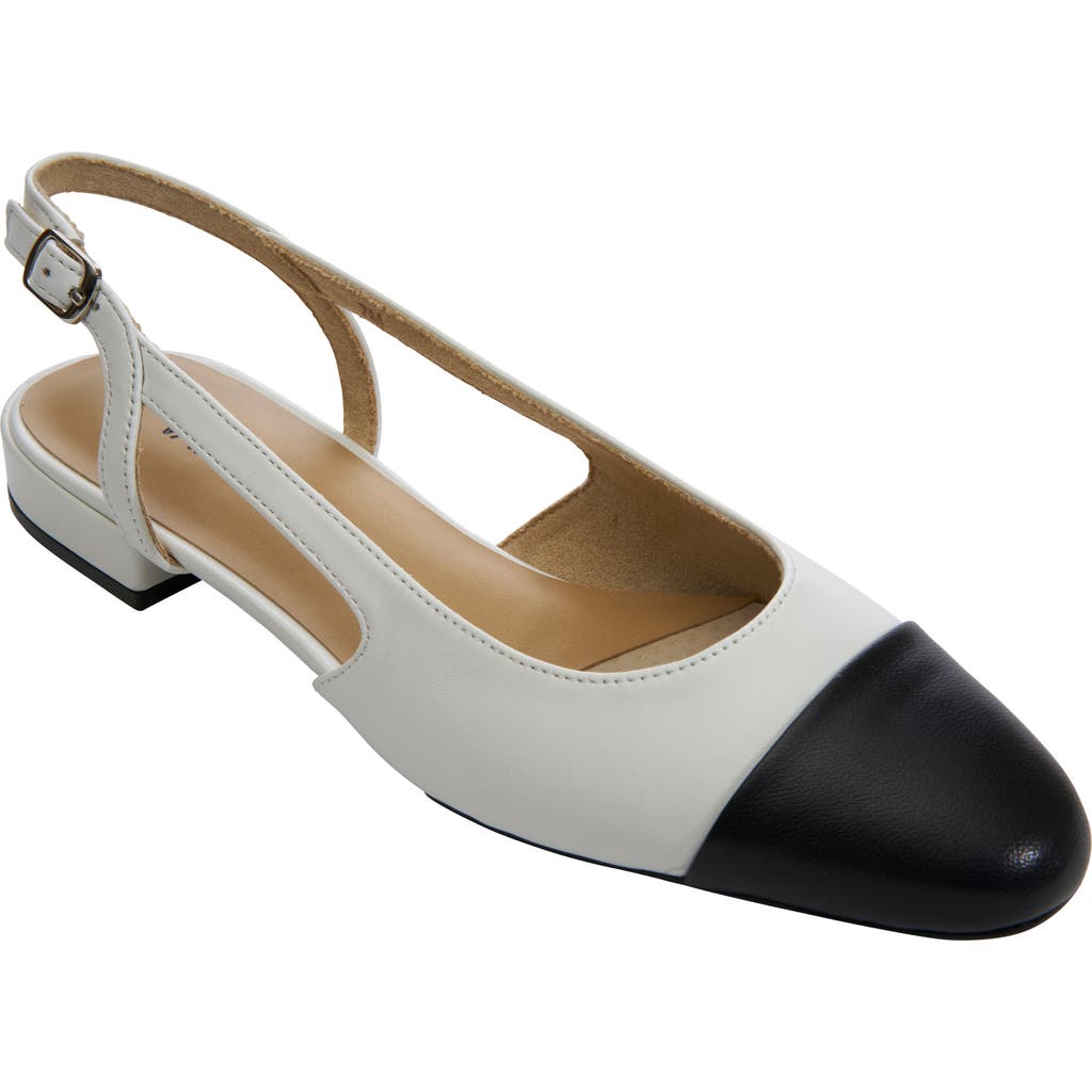 Vaneli Tisha Cap Toe Slingback Flat In White