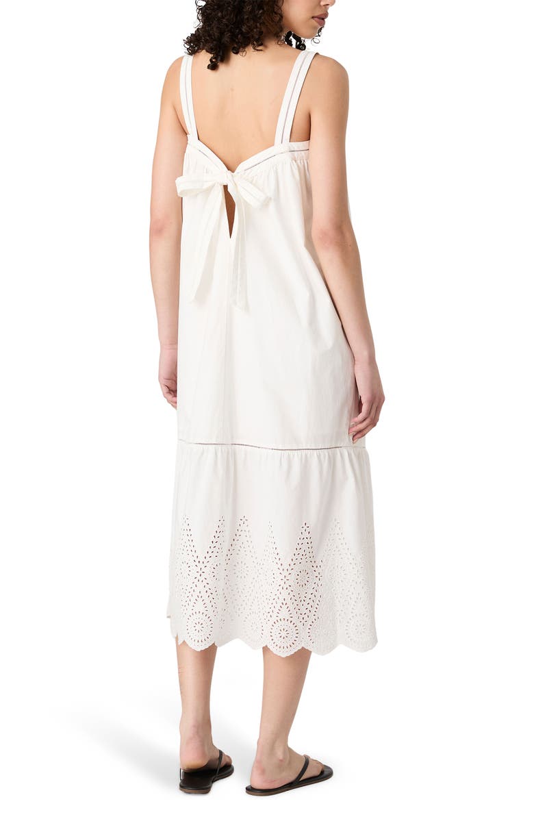 French Connection Square Neck Cotton Midi Dress, Alternate, color, Summer White