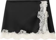 MANGO Falda Tamara Satin & Lace Miniskirt