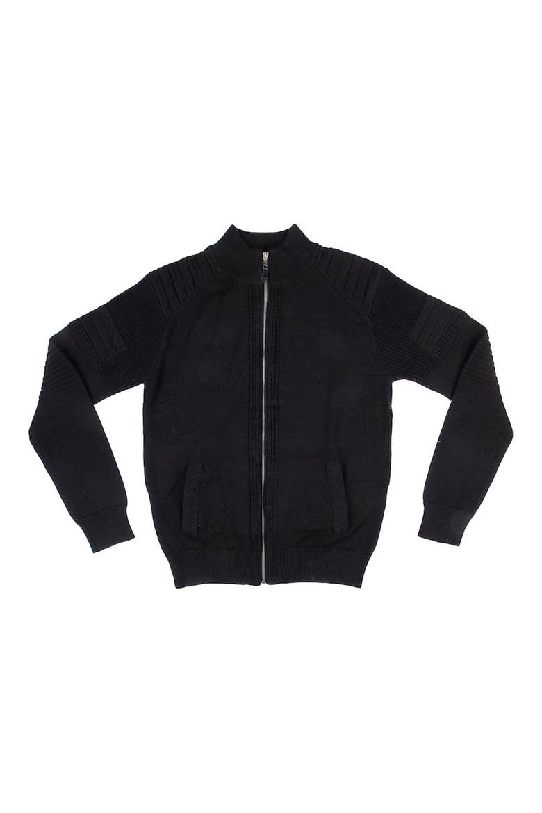 Full-Zip Sweater Jacket, Alternate, color, BLACK