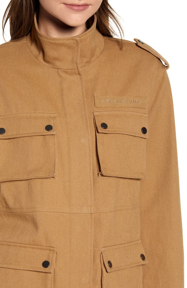 Avec Les Filles Cotton Twill Cargo Jacket, Alternate, color, 