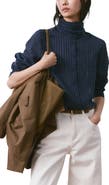 MANGO Stripe Tie Neck Top