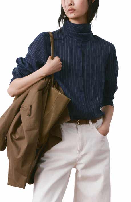 Stripe Tie Neck Top