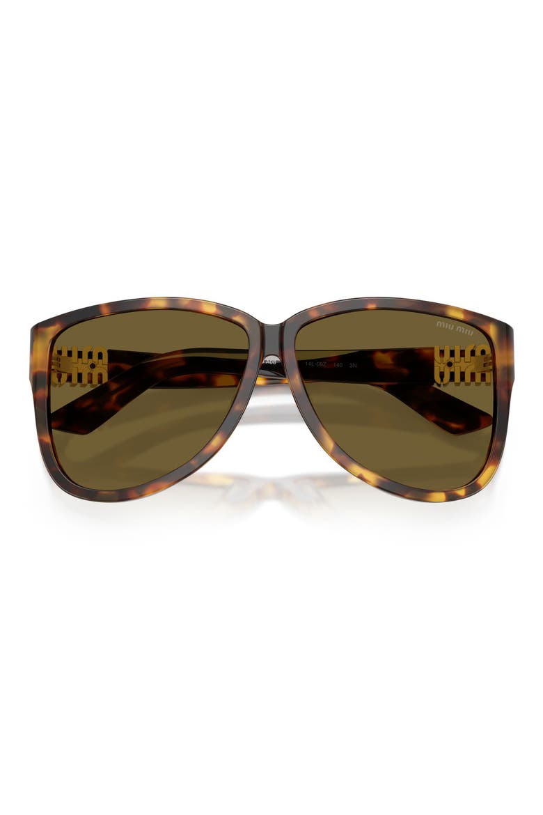 61mm Oversize Pilot Sunglasses, Alternate, color, HONEY HAVANA / DARK BROWN
