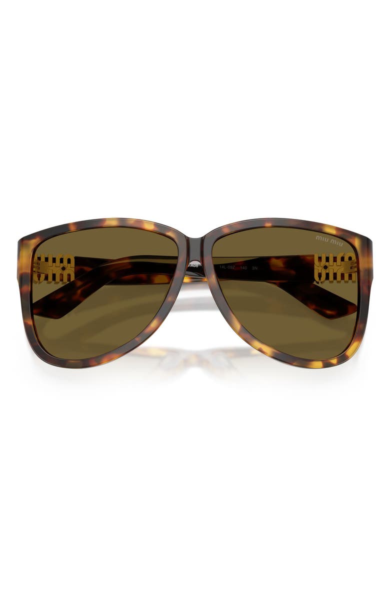 Miu Miu 61mm Oversize Pilot Sunglasses, Alternate, color, Honey Havana / Dark Brown