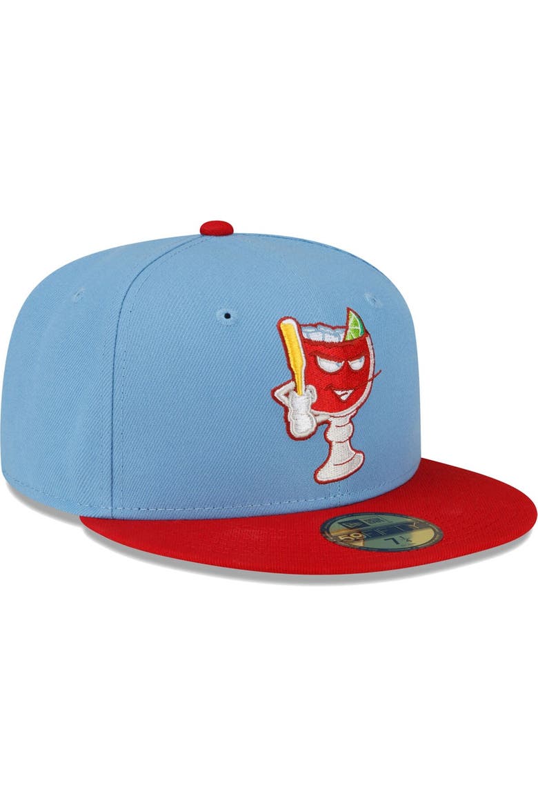Men's New Era Red Reno Aces Copa De La Diversion 59FIFTY Fitted Hat, Alternate, color, Light Blue