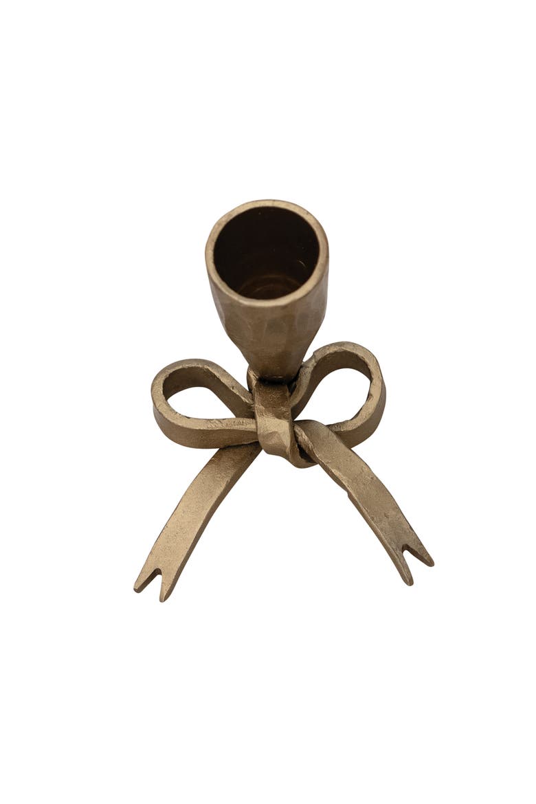 Bow Shaped Taper Holder, Alternate, color, Brass