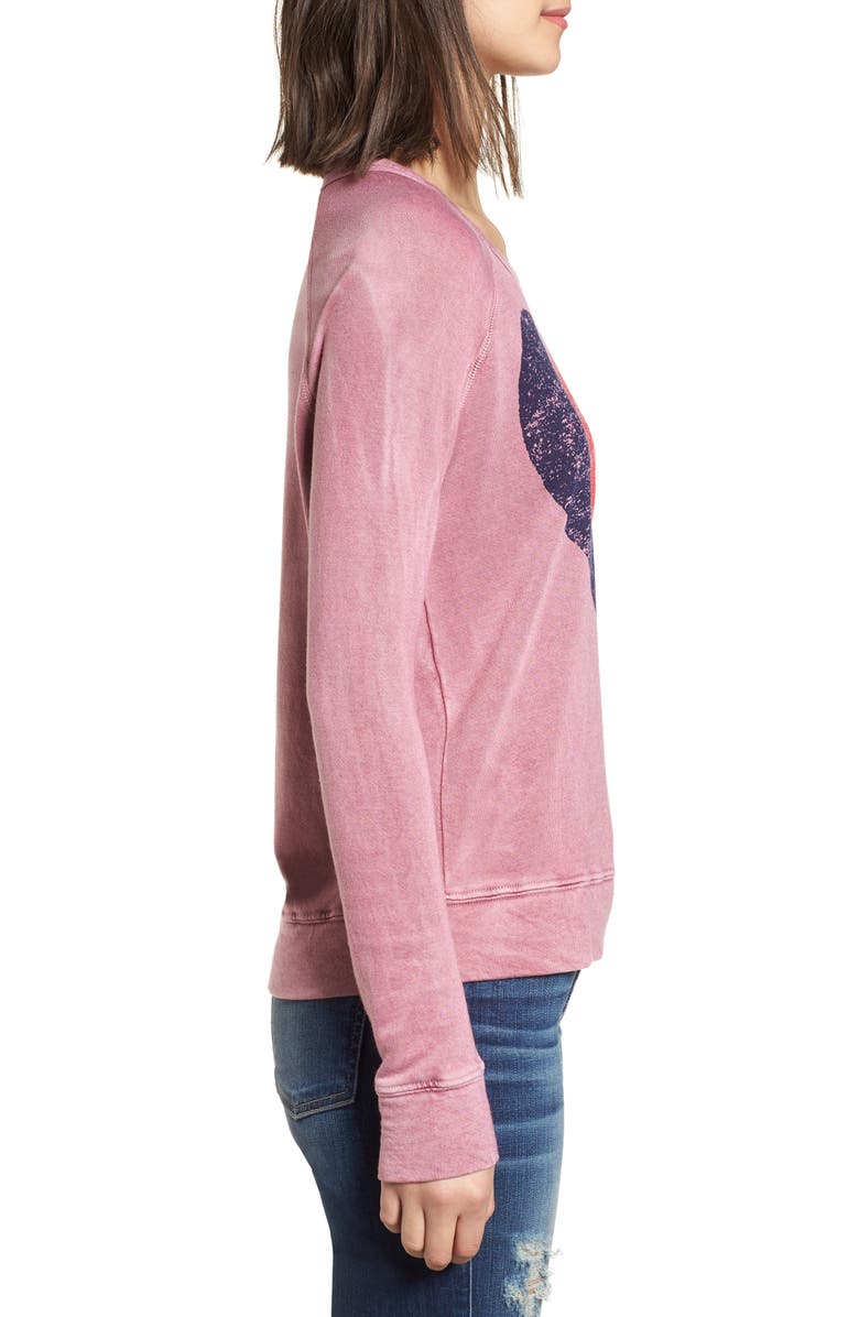 Sundry Split Heart Terry Sweatshirt, Alternate, color,