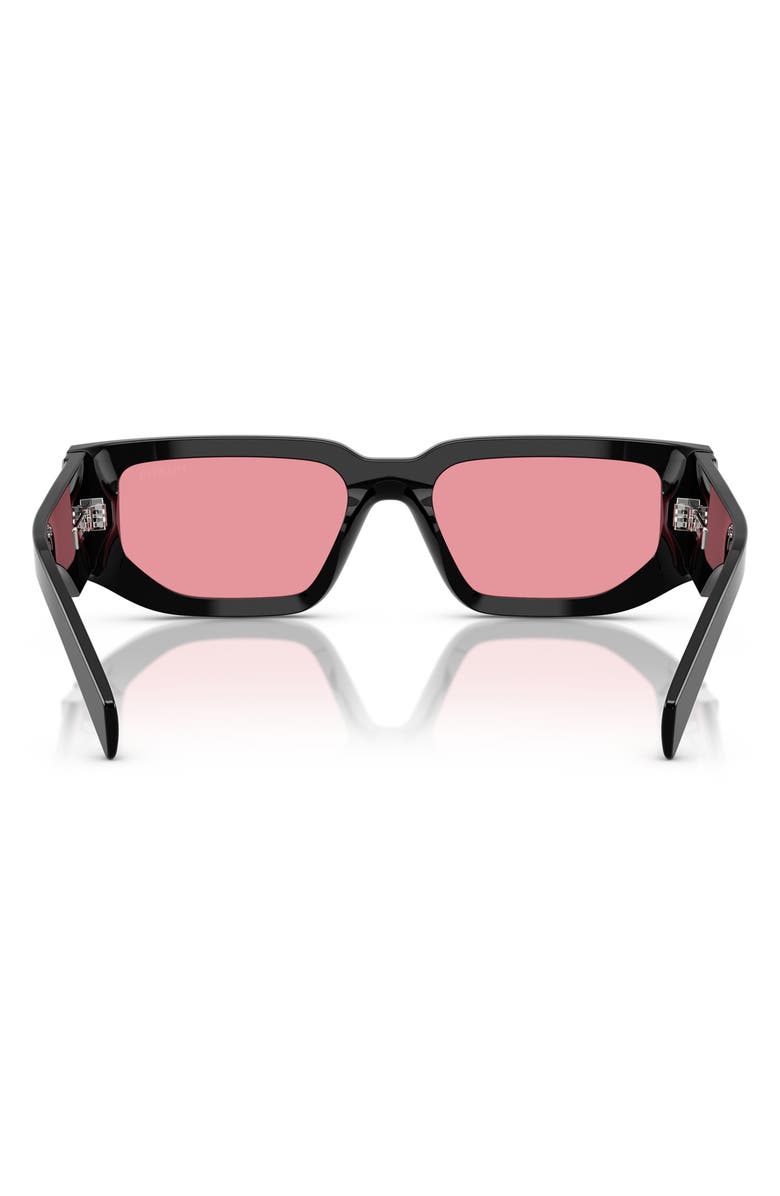 Prada 55mm Rectangular Sunglasses, Alternate, color, Black Pink