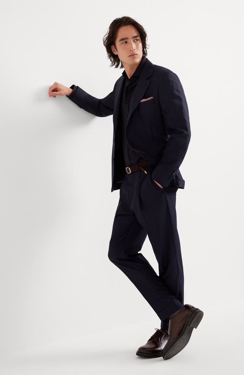 Brunello Cucinelli Hopsack trousers, Alternate, color, Blue