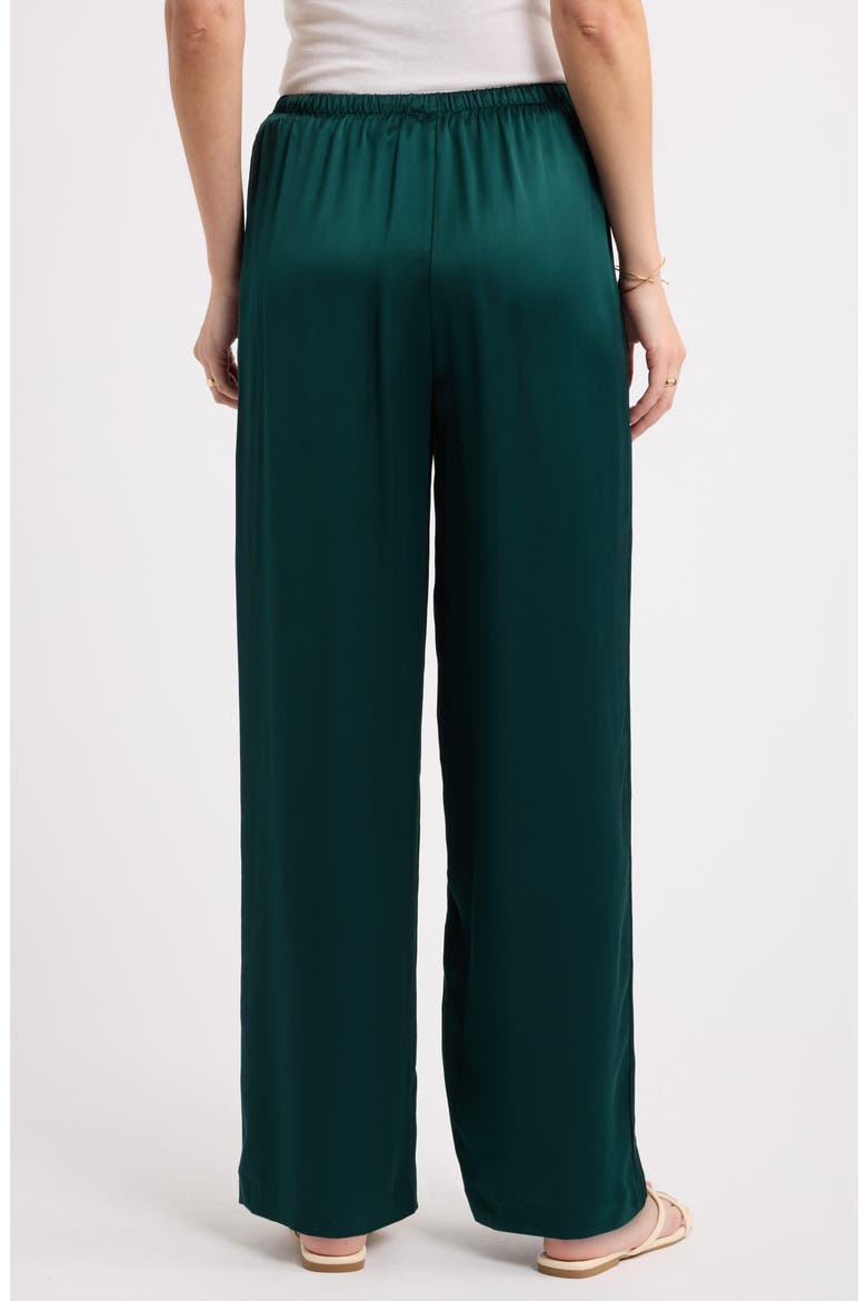 Wide Leg Satin Pants, Alternate, color, GREEN PONDEROSA