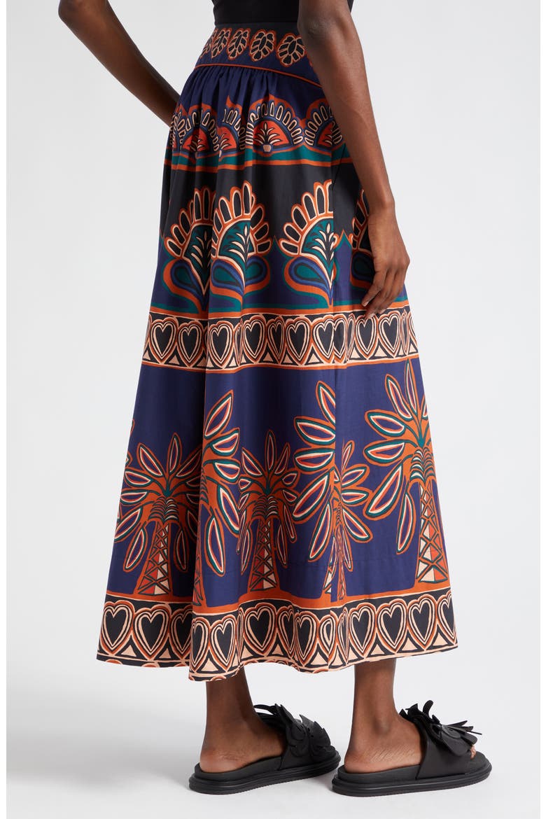 Ainika Tapestry Midi Skirt, Alternate, color, ORANGE