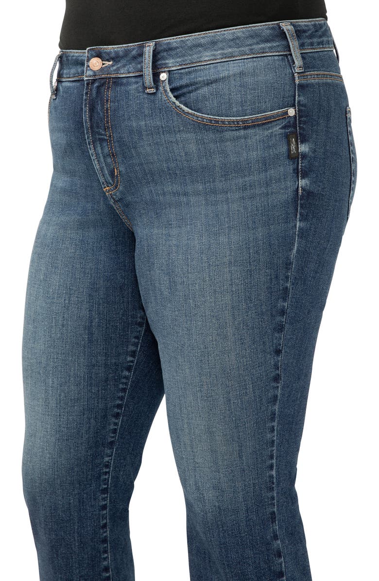 Silver Jeans Co. Suki Curvy Raw Hem Kick Flare Jeans, Alternate, color, Indigo