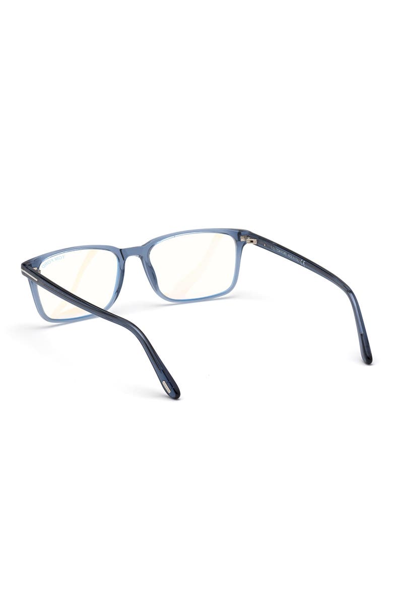 56mm Rectangular Blue Light Blocking Optical Glasses, Alternate, color, BLUE PALLADIUM / T LOGO