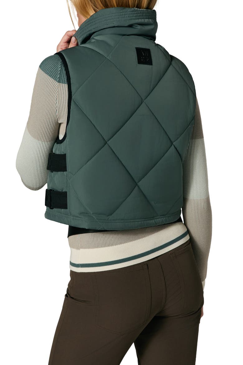 La Vitesse II Crop Water Repellent Insulated Vest, Alternate, color, EUCALYPTUS