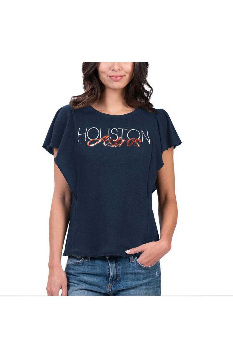 G-III 4HER BY CARL BANKS Women's G-III 4Her by Carl Banks Navy Houston Astros Crowd Wave T-Shirt, Main, color, Navy