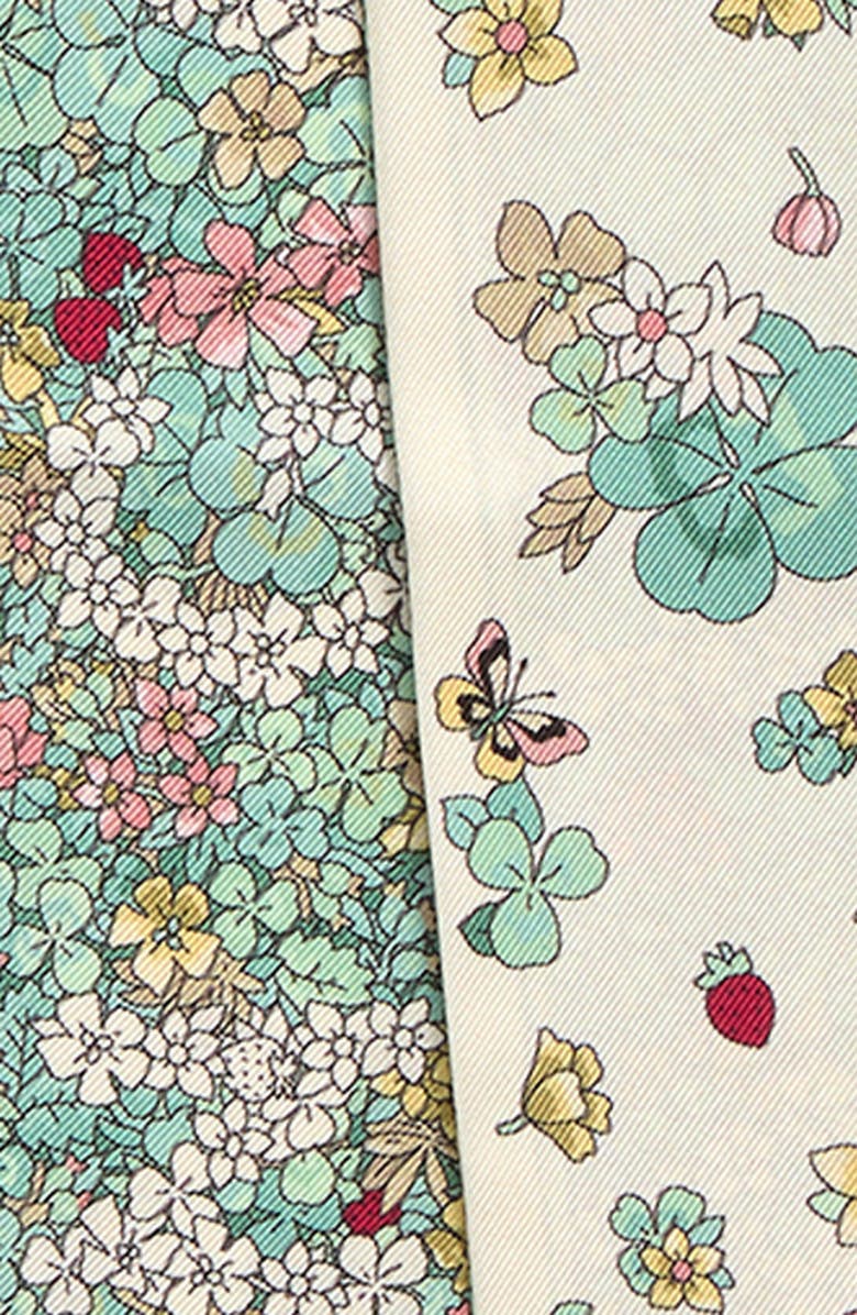 Longchamp Fleurs Silk Bandana Scarf, Alternate, color, Green