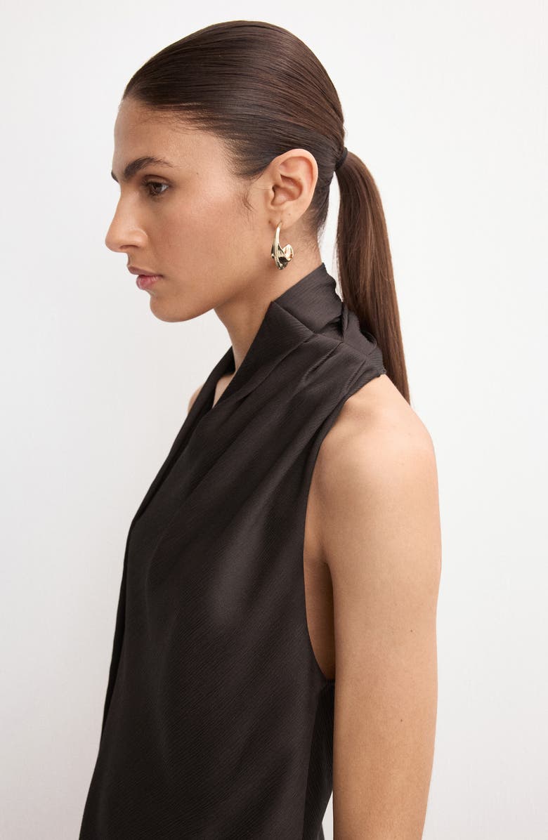 MANGO Scarf Crinkle Satin Top, Alternate, color, 