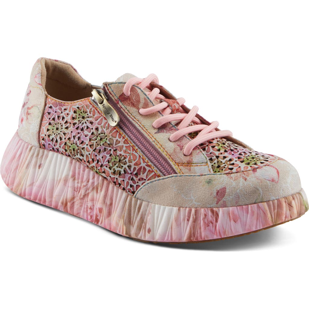 L'artiste By Spring Step Bloomington Platform Sneaker In Blush Multi