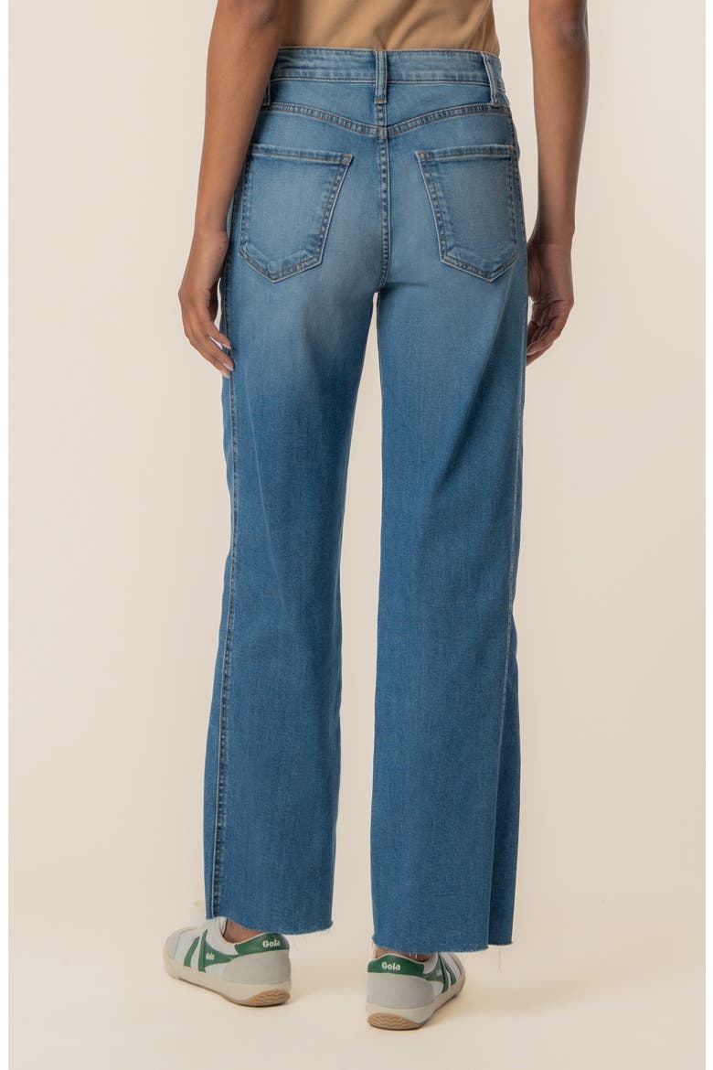 Charlotte High Waist Raw Hem Wide Leg Jeans, Alternate, color, ARTISAN