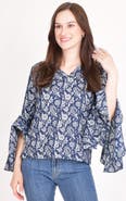 RAAS Emilia Paisley Print Cotton Top