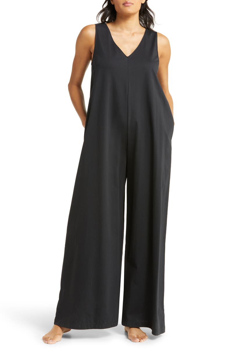 Natori Bliss Essentials Mercerized Cotton Jumpsuit Pajamas, Main, color,