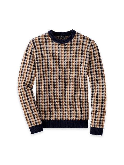 Wool Check Crewneck Sweater