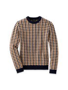 Paul Fredrick Wool Check Crewneck Sweater