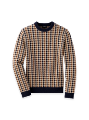 Paul Fredrick Wool Check Crewneck Sweater